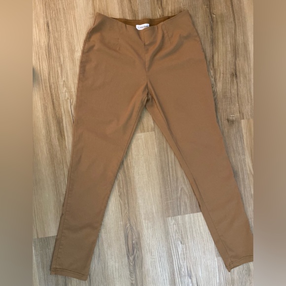 😍😍Calvin Klein Professional Camel Mid-Rise Stretch Flattering Women's Trousers - Picture 2 of 10